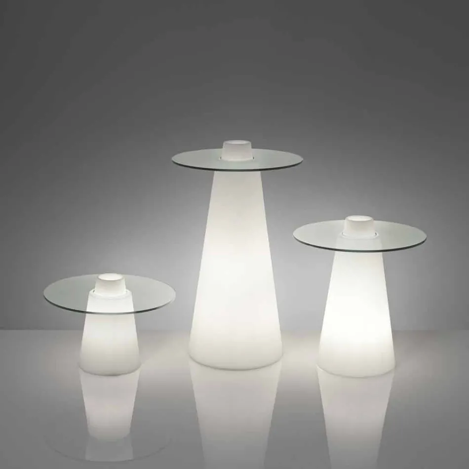 Slide Peak high table (H120) polyethylen og glas fremstillet i Italien Viadurini