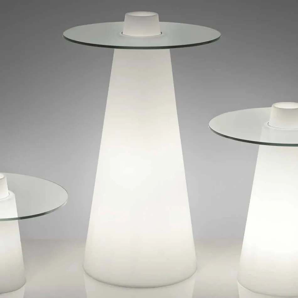 Slide Peak high table (H120) polyethylen og glas fremstillet i Italien Viadurini