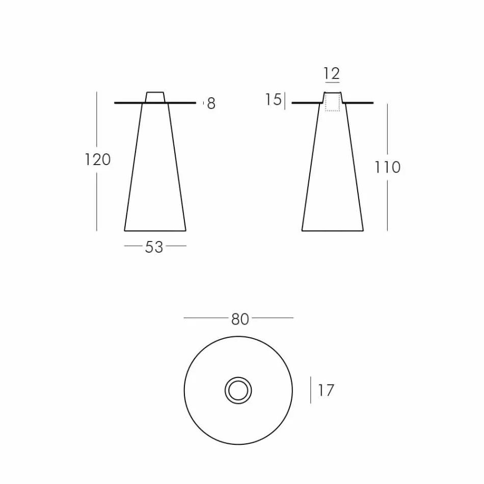 Slide Peak high table (H120) polyethylen og glas fremstillet i Italien Viadurini