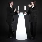 Slide Peak high table (H120) polyethylen og glas fremstillet i Italien Viadurini