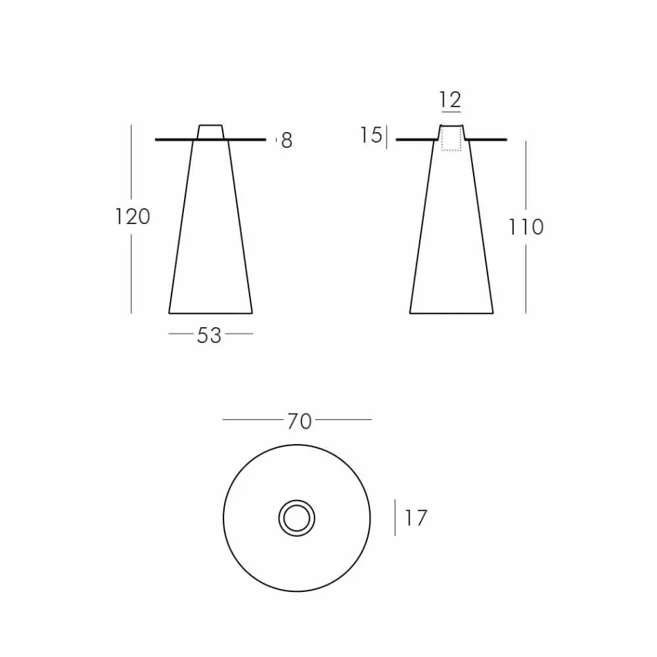 Slide Peak high table (H120) polyethylen og glas fremstillet i Italien Viadurini