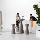 Højrundet udendørs sofabord i polyethylen og HPL fremstillet i Italien - Desmond Viadurini