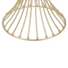 Rundt højt sofabord i gyldent jern med kugler og røget glasplade - Dexter Viadurini