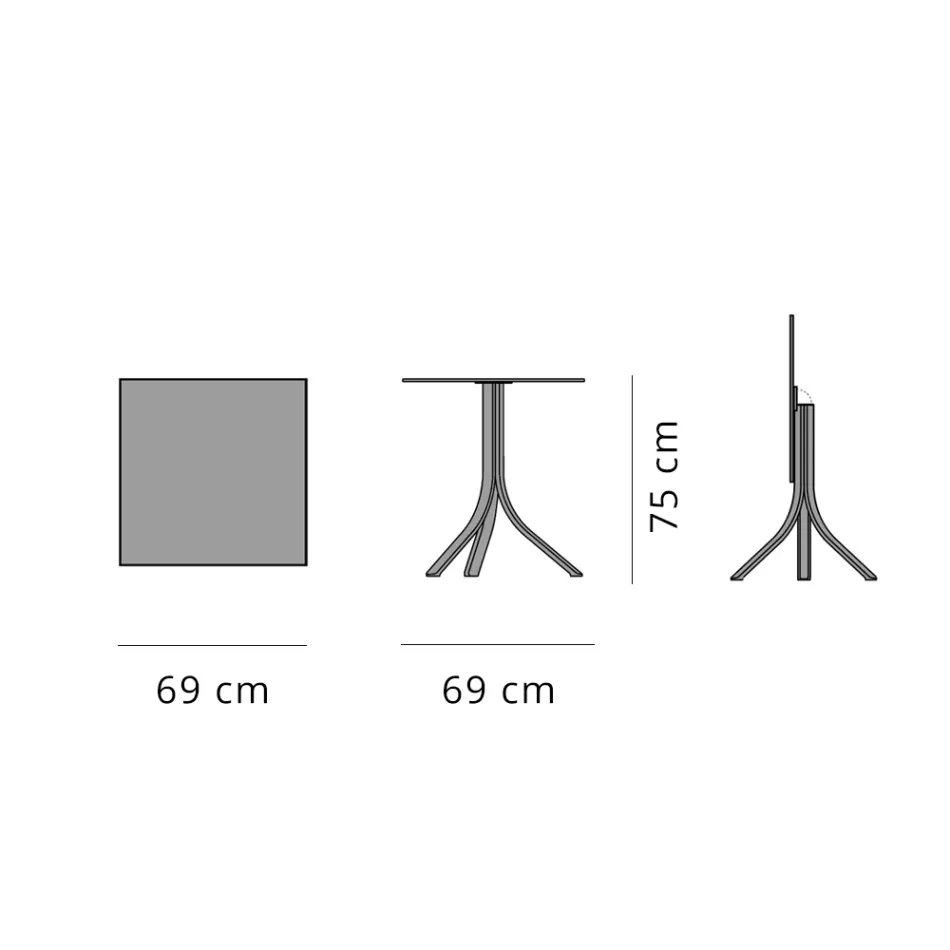Udendørs barbord med 3 liggende aluminiumsben i 2 finish - Filomena Viadurini