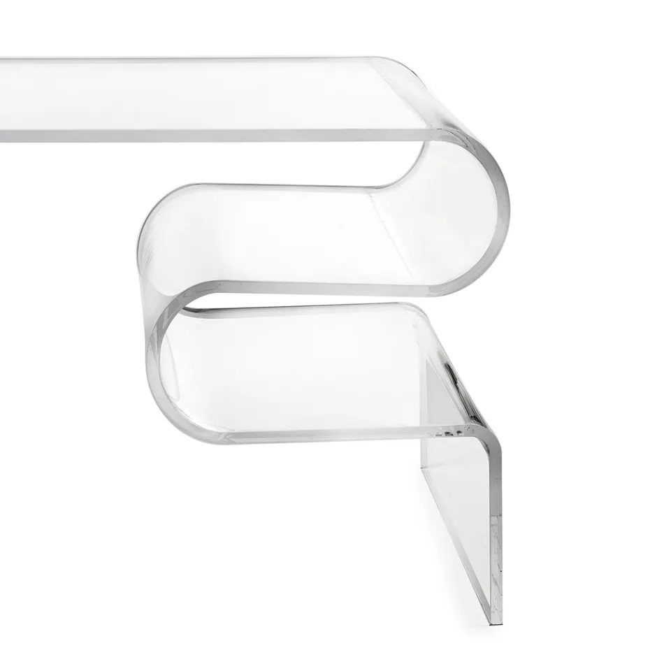 Dennis Transparent Plexiglas Sofabord Lavet i Italien Viadurini