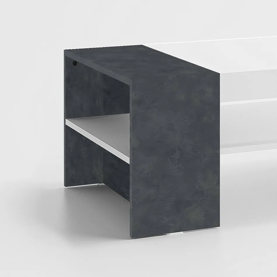 Lavt sofabord til stuen i hvidt træ 3 finish - Rames Viadurini