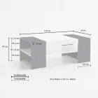 Lavt sofabord til stuen i hvidt træ 3 finish - Rames Viadurini