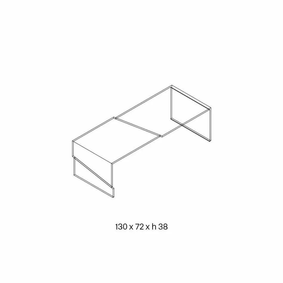 Lavt sofabord til stue i gennemsigtigt glas - Rabat Viadurini