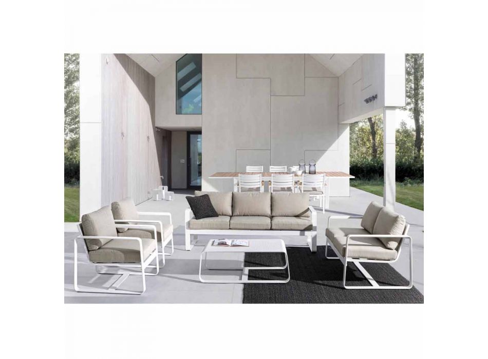 Udendørs lavt bord i hvid eller antracitlakeret aluminium - Aniello Viadurini