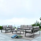 Udendørs lavt bord i hvid eller antracitlakeret aluminium - Aniello Viadurini