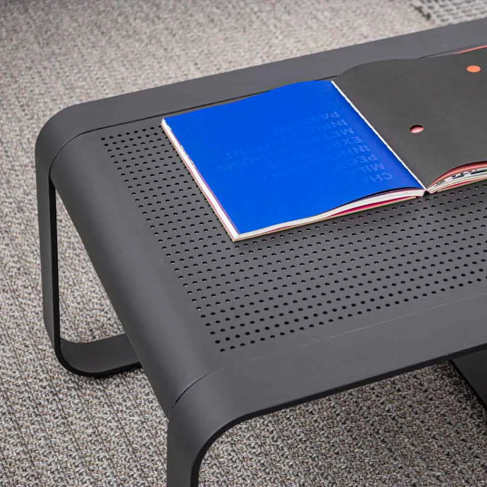 Udendørs lavt bord i hvid eller antracitlakeret aluminium - Aniello Viadurini