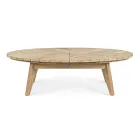 Lavt udendørs teak sofabord med oval plade, Homemotion - Ricardo Viadurini
