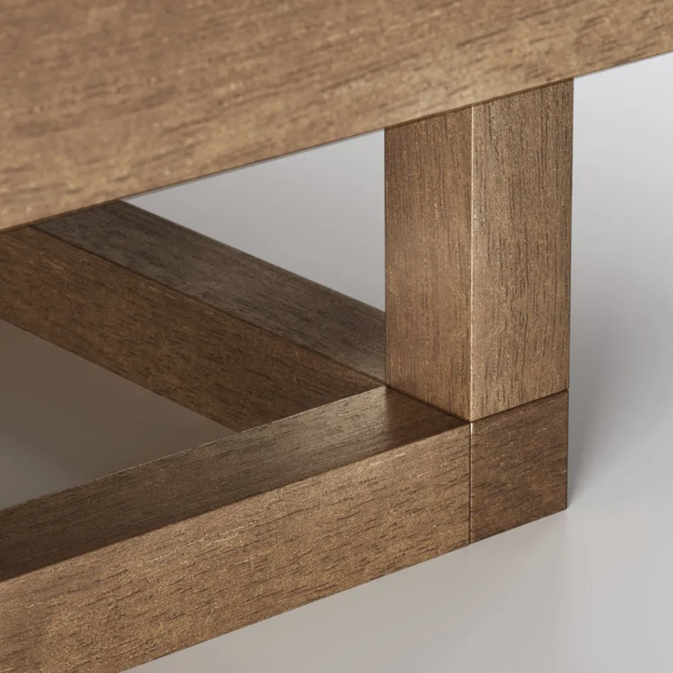 Lavt havesofabord med stentøjsplade lavet i Italien - Bresson Viadurini