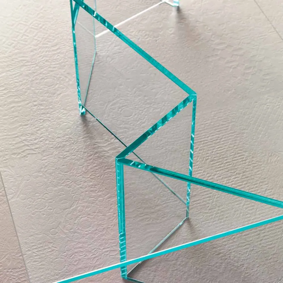 Lavt sofabord i ekstra klart glas 2 størrelser fremstillet i Italien - tilfældigt Viadurini