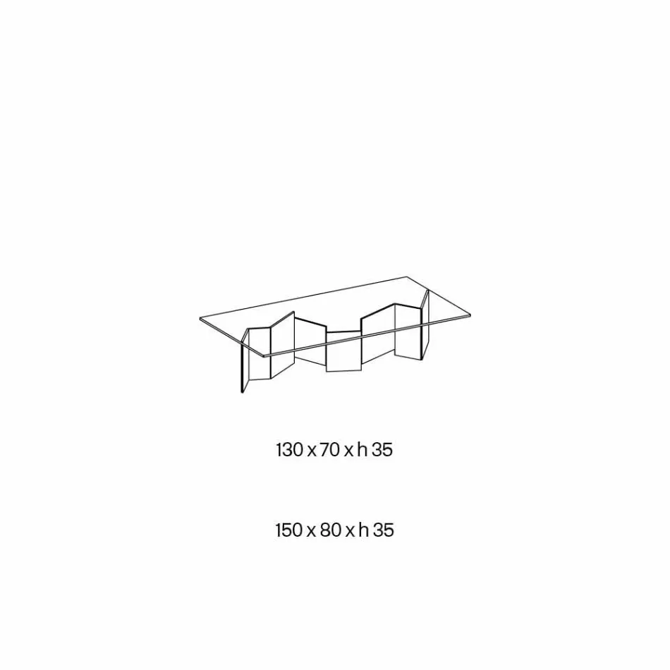 Lavt sofabord i ekstra klart glas 2 størrelser fremstillet i Italien - tilfældigt Viadurini