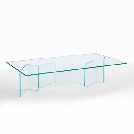Lavt sofabord i ekstra klart glas 2 størrelser fremstillet i Italien - tilfældigt Viadurini