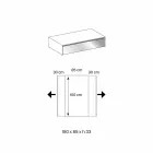 Lavt bord til stue i røget glas og træskuffer 3 størrelser - mantra Viadurini