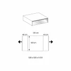 Lavt bord til stue i røget glas og træskuffer 3 størrelser - mantra Viadurini