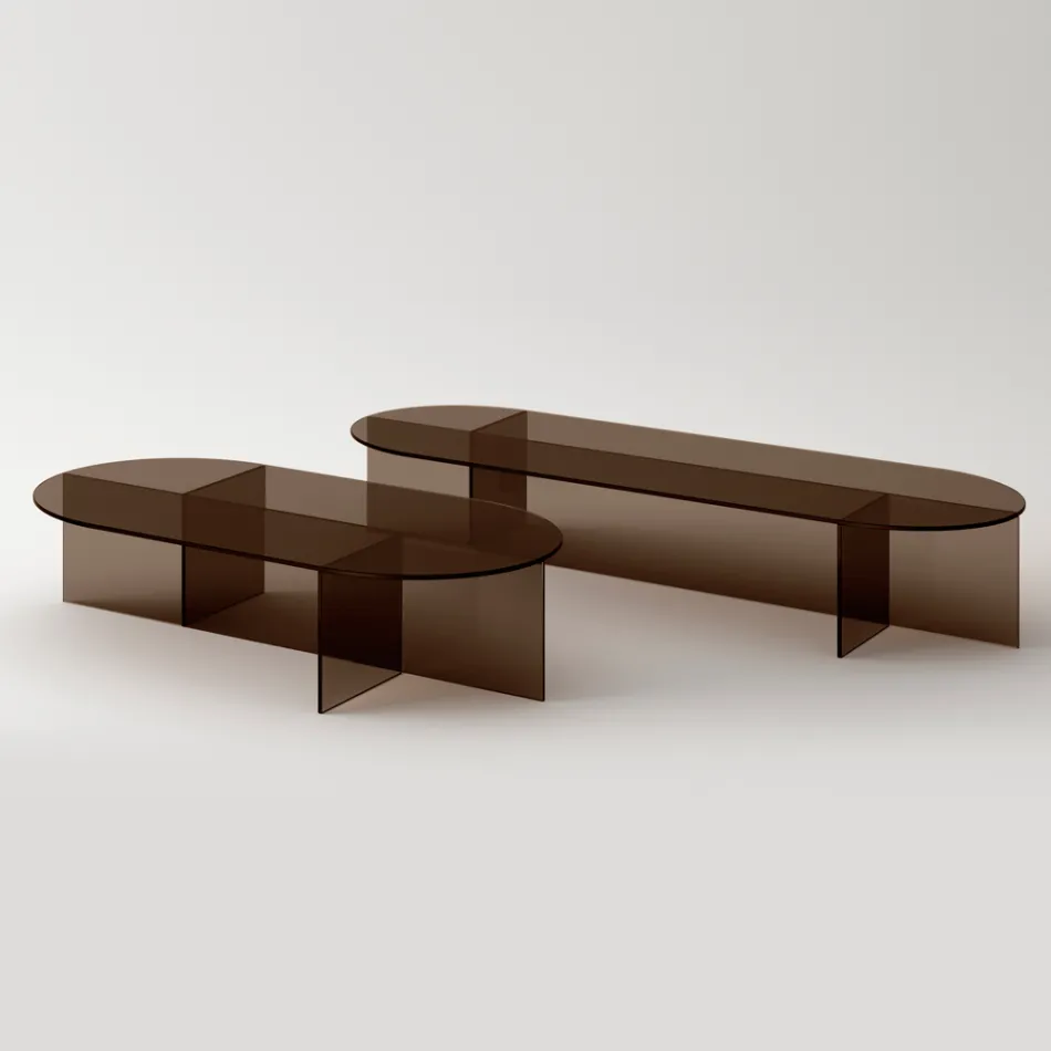 Laris bronzeglas sofabord med et raffineret design, fremstillet i Italien Viadurini