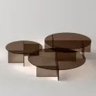 Laris bronzeglas sofabord med et raffineret design, fremstillet i Italien Viadurini