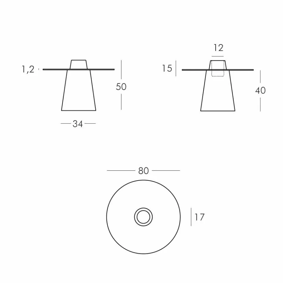 Slide Peak lavt bord (H50) polyethylen og glas fremstillet i Italien Viadurini