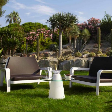 Slide Peak lavt bord (H50) polyethylen og glas fremstillet i Italien Viadurini