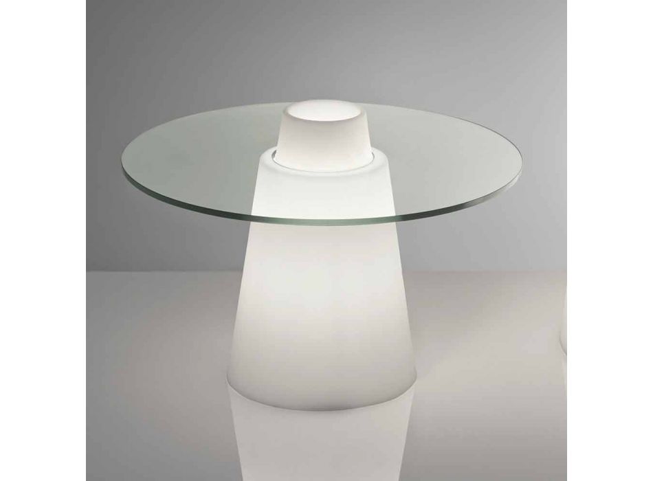 Slide Peak lavt bord (H50) polyethylen og glas fremstillet i Italien Viadurini