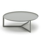 Lavt udendørs runde bord i farvet metal fremstillet i Italien - Stephane Viadurini