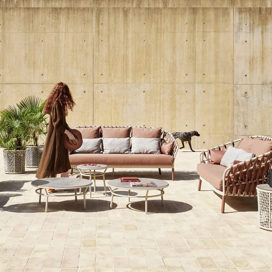 Lav bordplade Hpl eller keramik lavet i Italien - Emmacross fra Varaschin Viadurini