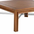 Lavt firkantet sofabord til udendørs stue i naturligt eller sort træ - Suzana Viadurini