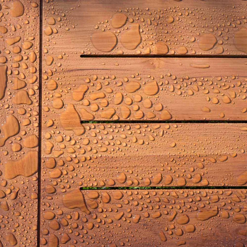 Lavt firkantet sofabord til udendørs stue i naturligt eller sort træ - Suzana Viadurini