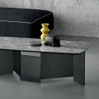 Lav sofabord Stue Keramisk top og røget glasben 3 størrelser - tilfældige Viadurini