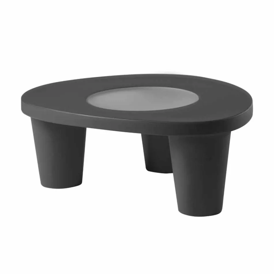 Lavt lavt bord Slide Low Lita Bordpolyethylen og glas lavet i Italien Viadurini