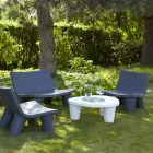 Lavt lavt bord Slide Low Lita Bordpolyethylen og glas lavet i Italien Viadurini