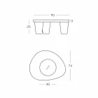 Lavt lavt bord Slide Low Lita Bordpolyethylen og glas lavet i Italien Viadurini