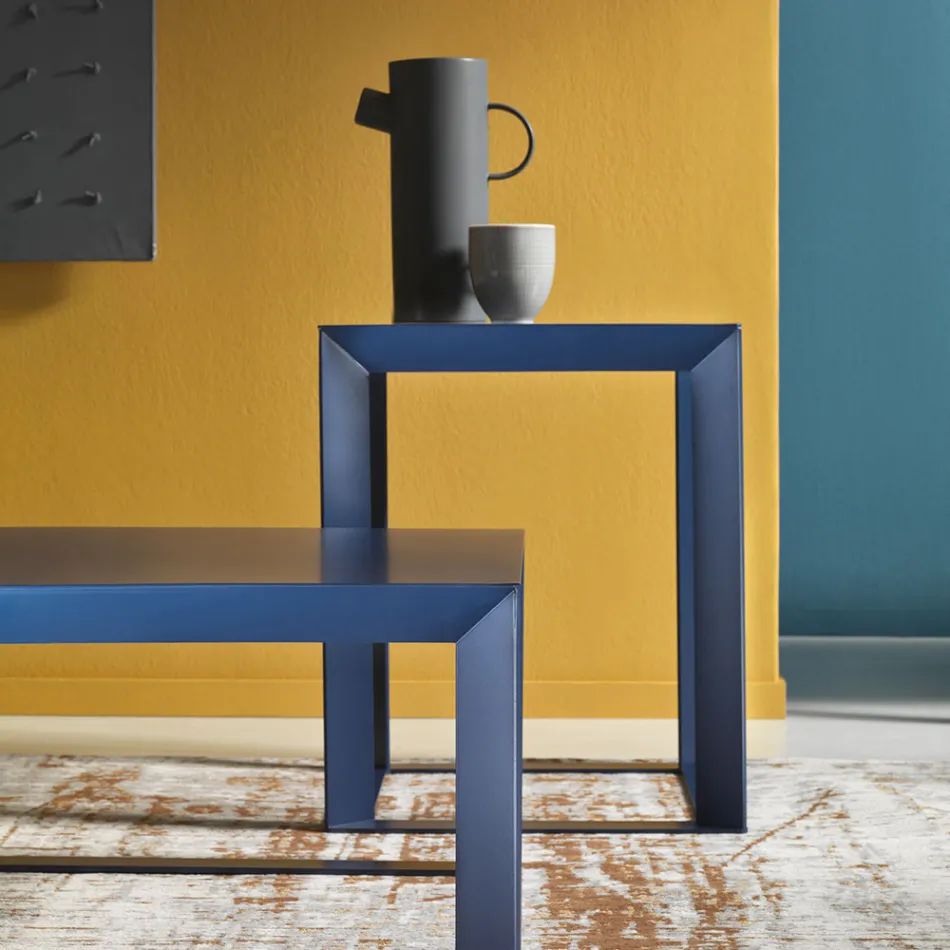 Square Design Metal Sofabord i 2 størrelser - Josyane Viadurini