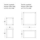 Square Design Metal Sofabord i 2 størrelser - Josyane Viadurini