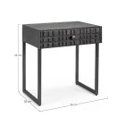 Sengebord i stål og mangotræ af etnisk design - Mireo Viadurini