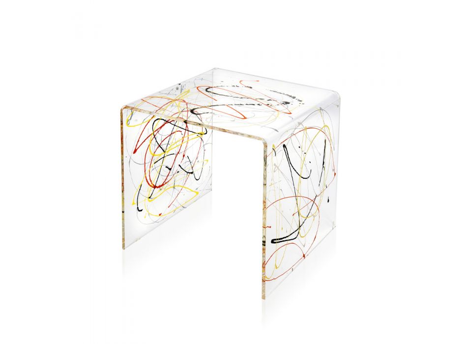 Sengebord i gennemsigtig og farvet plexiglas 2 størrelser - Pelere Viadurini