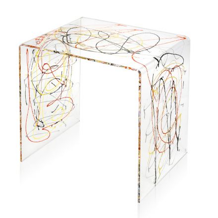 Sengebord i gennemsigtig og farvet plexiglas 2 størrelser - Pelere Viadurini