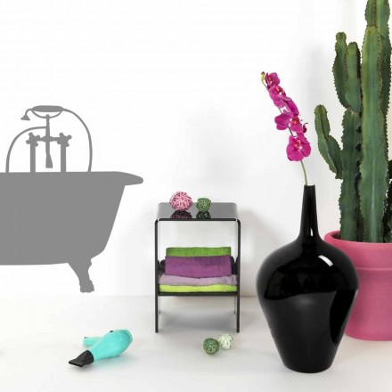 Tabel / sengebord sort moderne design Mimi, fremstillet i Italien Viadurini