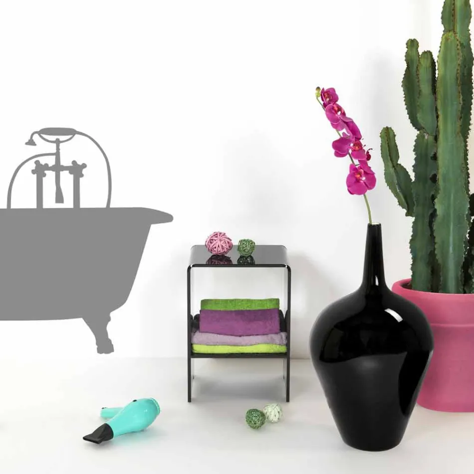 Tabel / sengebord sort moderne design Mimi, fremstillet i Italien Viadurini