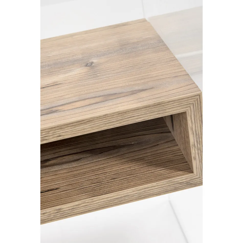 Genbrugeligt sengebord i gennemsigtigt plexiglas og træ - Pascoli Viadurini