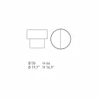 Rundt sengebord af moderne design i Bordeaux eller Blue Wood - Vinnie Viadurini