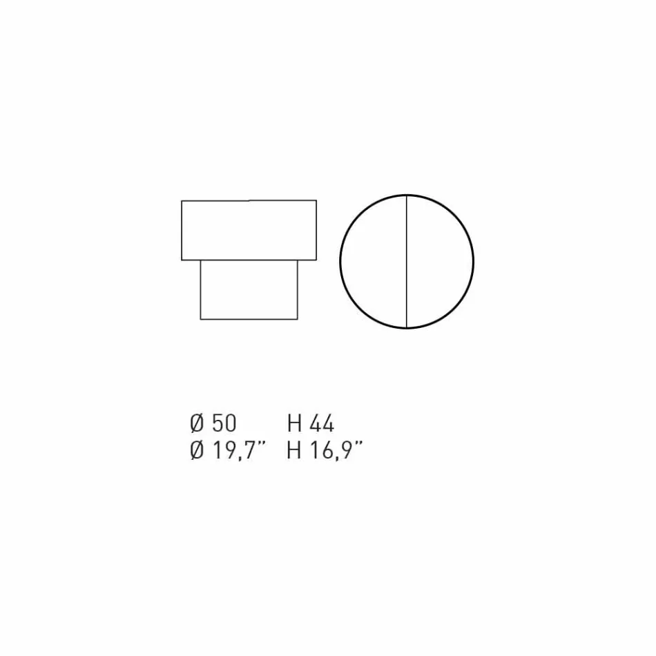 Rundt sengebord af moderne design i Bordeaux eller Blue Wood - Vinnie Viadurini