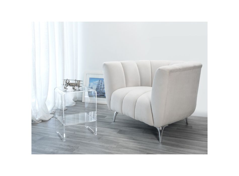 Gennemsigtigt sofabord / sengebord, moderne design Mimi, fremstillet i Italien Viadurini