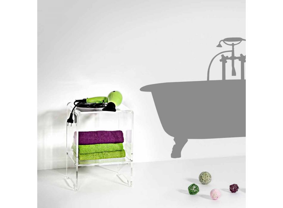 Sofabord / sengelamper gennemsigtig Mimi moderne design, fremstillet i Italien Viadurini