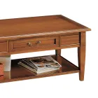 Sofabord med skuffe og hylde i patineret træ Made in Italy - Tuoni Viadurini