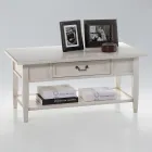 Sofabord med skuffe og hylde i patineret træ Made in Italy - Tuoni Viadurini