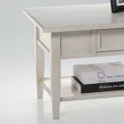 Sofabord med skuffe og hylde i patineret træ Made in Italy - Tuoni Viadurini